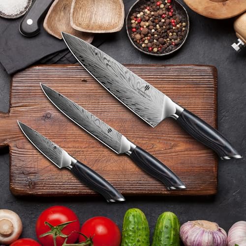 3PCS Kitchen Knife Set,Chef Knife Sets in Powder Steel - size: 3PCS Knife Set