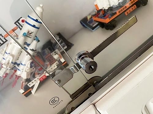XIEHE 318 Sliding Window Locks, Closet Locks for Sliding Glass Doors with 2 Keys, Display Cabinet Showcase Lock with Chrome Finish, No Drill Burglar Bars for Sliding Doors (2 Pack, Keyed Alike) - size: 2pack, Keyed Alike
