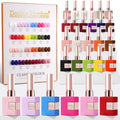 Double Rhythm 28Pcs 0.5Oz Gel Nail Polish Set Same Color Same Bottle Gel Polish Kit Nail Art Manicure Salon DIY at Home for Women (Red Pink Collection-T24-4) - color: Red Nude Pink