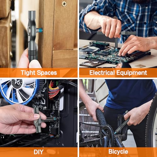 Bomivoi 34 in 1 Magnetic Screwdriver Set, DIY Ratchet Screwdriver Set, Multi Bit Magnetic Drive Sets with Ratcheting Handle, Handy Repair Tool Kit for Electronics, Bike, Furniture, DIY, Computer - style: 34 IN 1