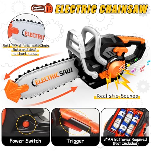 Toddler Tool Set, Kids Tool Box with Toy Chainsaw, Kids Toys for Boys 3-5