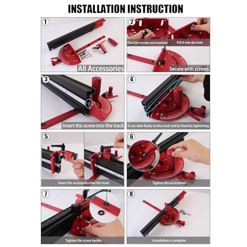 Aluminum Precision Miter Gauge for Maximum Stock Support and a Repetitive Cut Flip Stop - color: Miter Gauge & Fence-bl