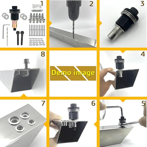 Rivet Nut Tool,Hand Nuts Riveter Installation Tool Set,Rivet Nuts Tools Kit with a Drill Bit & Rivet Nuts and Flat Head Screw (M6-Rivet Nut Kit)
