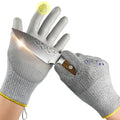 Dowellife Cut Resistant Work Gloves for Men & Women - ANSI A5 & EN388 Level 4, Breathable PU Coated, Grey Non-Marking - for Gardening, Fishing, Automotive, Construction, Wood Carving (Medium, Grey) - size: Medium (Pack of 1)