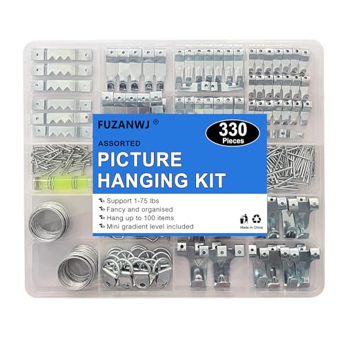 FUZANWJ Picture Hangers, 330pcs Picture Hanging Kit - size: Silver