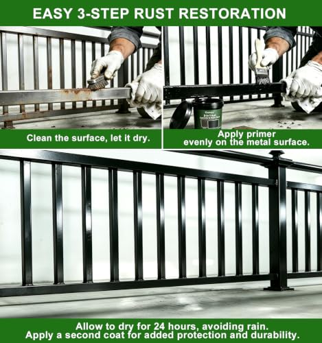 2 in 1 Rust Converter for Metal, 35OZ Black Rust Reformer, Heat Resistant Rust Encapsulator Inhibitor Paint for Car Chassis, Truck Frame, Trailer,Fence, Railing, Metal Surfaces