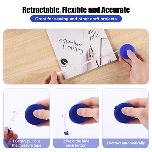 Tape Measures Retractable, Fabric Measuring Tape, 60 Inch Small Sewing Tape Measure for Craft Nursing Medical Travel(3 Pack/Blue) - color: Blue