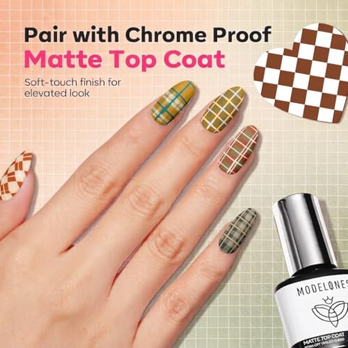 modelones 16Pcs Nail Stamping Kit French Tip Stamper Plaid Nail Stamp Plate - color: A A A1 Classic Plaid Elegance