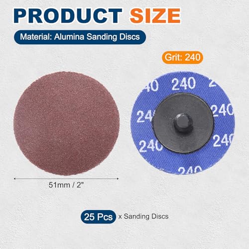 25 Pcs Aluminum Oxide Die Grinder Sanding Disc 2", 240 Grit - size: 240 Grit