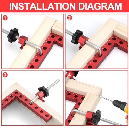 8 Pack Corner Clamp for Woodworking, 90 Degree Right Angle Clamp