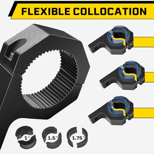 2-Pack Quick-Release Rubber Clamp with Roll Bar Clamps Mounting Brackets for 1" 1.5" 1.75",Rubber Mount Clamps for 1-1/7'' to 1-3/7'' Diameter in Diameter Tools for ATV UTV Truck Snowmobile Golf Cart