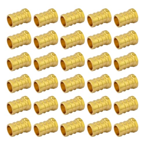 Hooshing 30PCS Pex Plugs 1/2 inch Pex Barb End Cap Brass Crimp Fittings - size: 1/2 inch