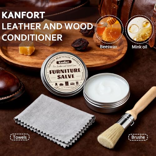 Leather & Furniture Repair Salve, Furniture Salve with Brush for Leather Wood, Leather Conditioner Help Prevent Cracking or Fading - size: 1 Pack