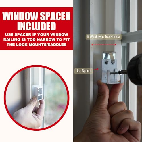 SecurityMan Window Security Bar - Easy Install for Horizontal/Vertical Windows - Adjustable Window Lock Bar (Child Proof/Heavy Duty Iron) - Extendable (14.25" to 37") Security Bars for Windows - White - color: White