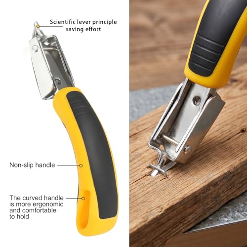 3 Pcs Upholstery Staple Remover Heavy Duty Construction Staple Remover with Nail Puller, Tack Puller Tool, Carpet Removers for Furniture Wooden Case Floor Removing All Kinds of Staples (Blue, Yellow)