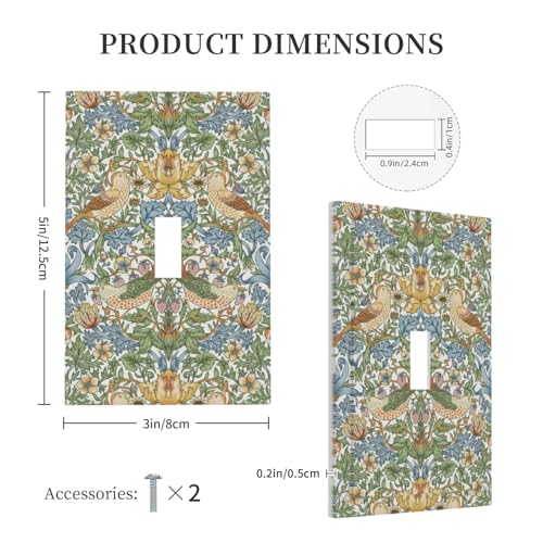 William Morris Strawberry Thief Single Toggle Light Switch Cover Plate - color: Strawberry Thrushes, size: 1-Gang Toggle
