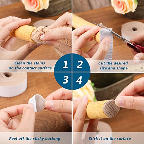 Shappy 2 Pcs Felt Strips with Adhesive Backing Felt Tape Roll Non Slip - size: 120 x 1 x 0.12 Inch