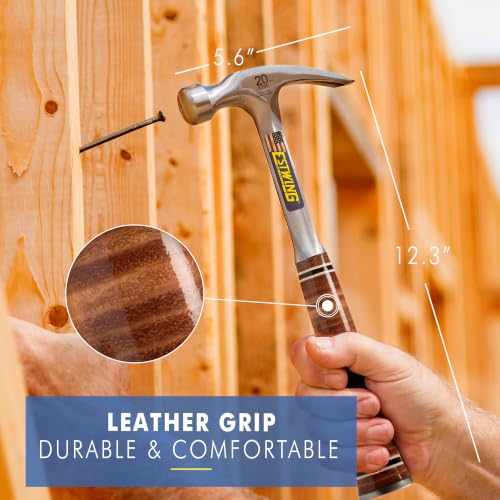 ESTWING Rip Hammer, 20oz Smooth Face, Leather Grip, E20S - size: 20 oz (Ounces)