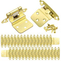 50 Pack (25 Pairs) 3/8 Inch Inset Hinges Brass Gold Self Closing - color: Brass Gold, size: 50 Pack (25 Pairs)