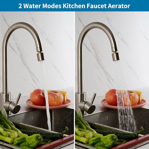 Hibbent NSF/ANSI/CAN 61 & cUPC Certified Faucet Aerator, Brushed Nickel - color: Brushed Nickel, style: Classic 360 Degree Faucet Aerator