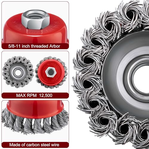 Tandefio 24 Pcs Wire Cup Brush, Angle Grinder, Classic - size: 3 Inch, style: Classic
