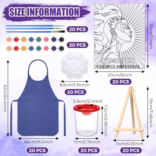 Sherr 140 Pcs 20 Set Pre Drawn Canvas Painting Kit, Anti-Domestic Violence - style: Anti-domestic Violence