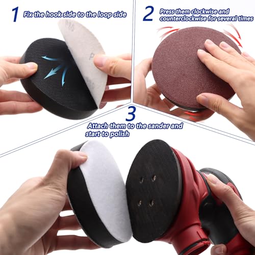 6 Pack 5 Inch Interface Pads - Foam Sanding Pads for Orbital Sander - size: 5 inch - 6 Pack