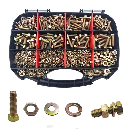 1050PCS High-Strength Bolt and Nut Assortmetn Kit - size: 1050pcs M4 M5 M6 M8