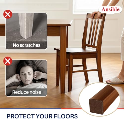 Ansible 60 PCS Felt Furniture Pads 1" for Hardwood Floors - size: 60 PCS 1" Brown, Square