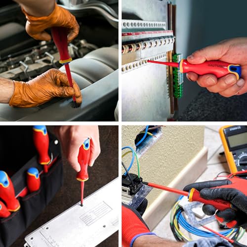 HAUTMEC 6PC Insulated Screwdriver Set 1000V Electrician Screwdriver Set - color: Insulated Screwdriver