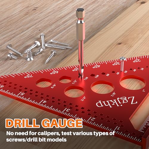 Metal Square 7 Inch Carpenter Square Tool-Versatile Aluminum Rafte Square for Accurate Measuring and Marking,Includes Carpentry Pencil+Leads