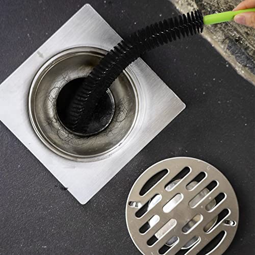 Sewer Drain Brush, Drain Clog Remover, 17inch Flexible Long Pipe Snake Hair Clogs Catcher Cleaner Tool for Toilet, Kitchen Sink, Sewer Drain, Bathroom Tub - color: Black Hair 17inch