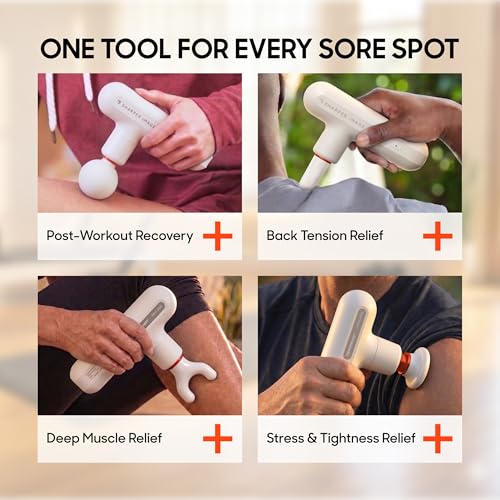 Sharper Image Powerboost Move Mini Percussion Massage Gun, Powerful & Quiet - color: Platinum