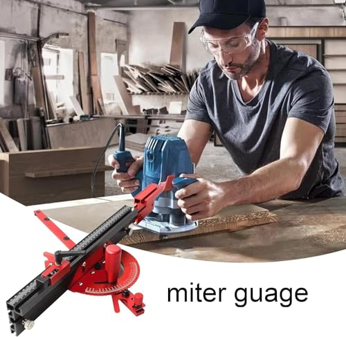 Aluminum Precision Miter Gauge for Maximum Stock Support and a Repetitive Cut Flip Stop - color: Miter Gauge & Fence-bl