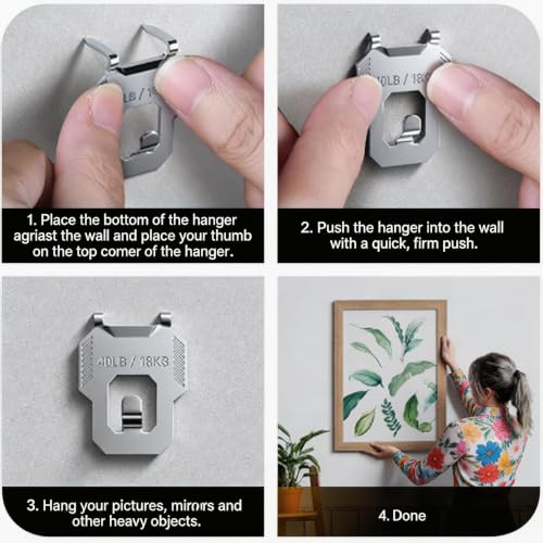 Picture Hangers, Picture Hooks for Hanging, Heavy Duty Wall Hooks