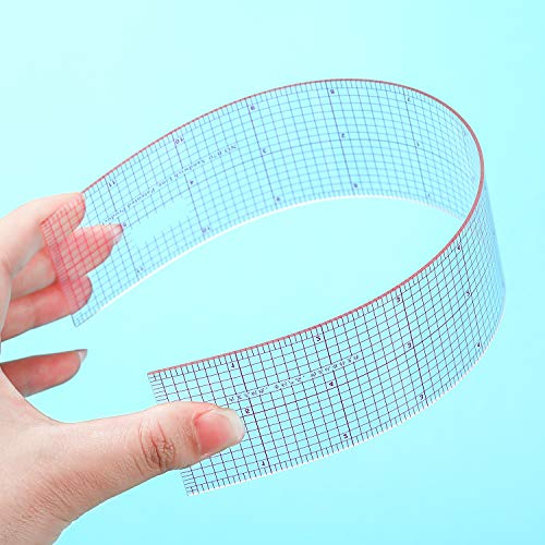 Frienda 6 Pcs Clear Plastic Sewing Rulers Set, Beveled Inch Metric Scales