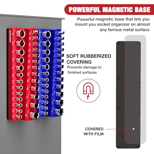4-Pack 1/4",3/8" Magnetic Socket Organizer Metric SAE - size: 3/8",1/4"SAE&METRIC/4PCS