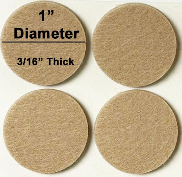 48 Pcs Self Adhesive 1" Round Felt Furniture Pads (Beige, 1") - color: Beige