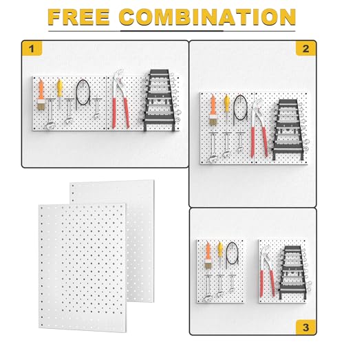 Ultrawall Metal Pegboard Panels, Pegboard Wall Organizer, Gray Peg Boards - color: Gray, size: 16x12"- 2 Pcs