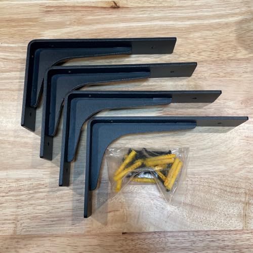 12 "x 7 " Shelf Support Bracket Heavy Duty, L Shelf Brackets ,max Load 300lbs, , Metal Brackets for Shelves, Counter Bracket ,Corner Brace,Pack of 4. - size: 12" x 7" (Supporting Bar)
