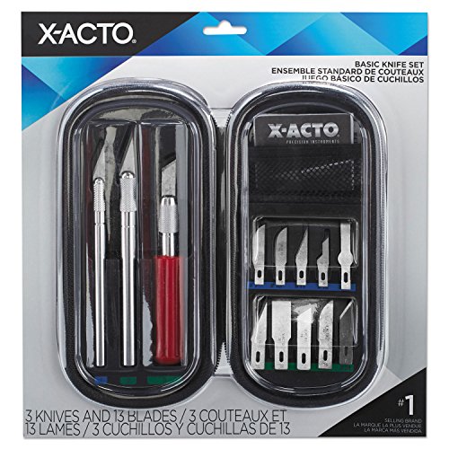 X-ACTO Compression Basic Knife Set, Includes 3 Knives, 13 Blades, Soft Carry Case, 17 Count - Crafting, Art Projects, Cutting Tools