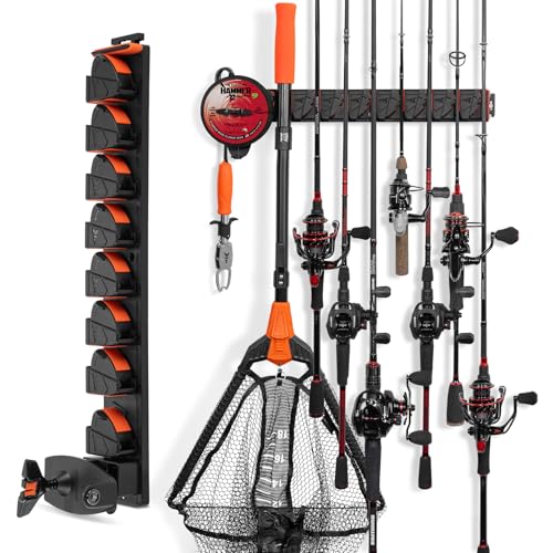 KastKing GravityLock V8 Fishing Rod Holder with Line Spooler, Holds 8 Rods - color: V8 1-pack (store 8 combos with line spooler)