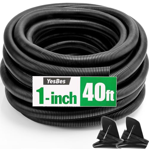 40 FT Wire Loom 1 Inch, Split Wire Loom Tubing Wire Conduit, Wire Protector Tubing – Black - color: 1" x 40ft-Black