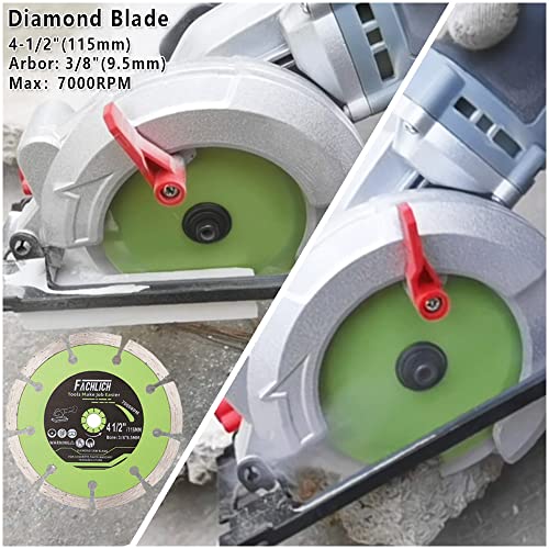 4-1/2" Circular Saw Blades Set,6pcs HSS/TCT/Diamond Saw Blades,3/8 inch Arbor