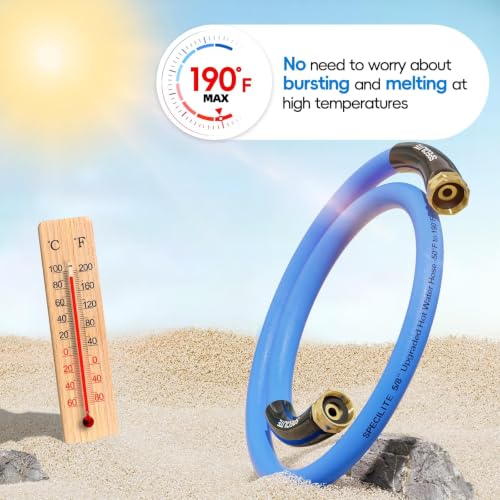 SPECILITE Female to Female Hot/Cold Garden Water Hose 3 ft x 5/8", Blue - color: 5/8" Female to Female Blue, size: 3 FT