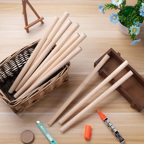 ONUPGO 10PCs Dowel Rods, 5/8 x 12 Inch Unfinished Wood Dowels for Crafts & DIY - size: 5/8"x12"Dowels-10 PCS