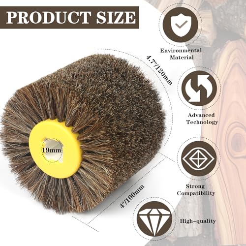 Shinboc 4.7x4 Inch Surface Conditioning Tool, Horse Hair Abrasive Wheel - style: Horse Hair Abrasive