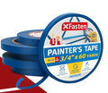 XFasten Blue Painters Tape 3/4 Inch Wide x 60 Yards 6-Pack, UV Residue-Free Blue Masking Tape for Clean Lines, Indoor and Outdoor Multi-Surface Use - Sharp Paint Lines for Walls, No Mess Easy Removal - size: 3/4 Inches x 60 Yards (6-Pack)