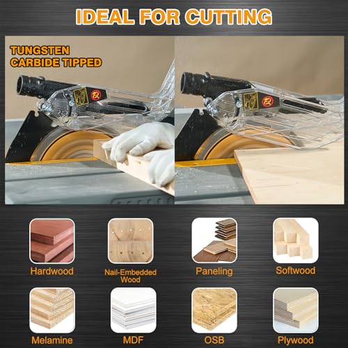 8-1/4 Inch Table Saw Blade/Circular Saw Blade, 5/8" Arbor, 24T for Framing&40T for Ripping, Cross Cutting&60T for Fine Finish Wood Cutting, 3-Pack