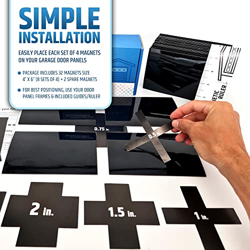 Strong & Glossy Magnetic Garage Door Windows - Looks Like Real Window Panels/Faux Panes - Decorative Hardware Kit - Easy to Align & Will Never Fall (Upgraded Magnets) | Fits 2 Car Garage | 32pcs 4"X6 - style: 32pcs Magnetic Windows
